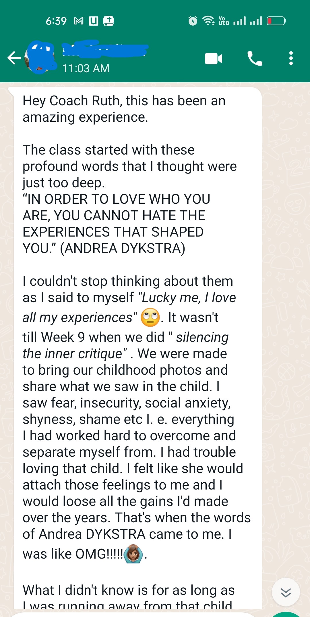 MARIE TESTIMONIAL ONE